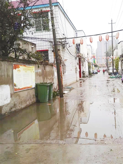 雨后路面积水.